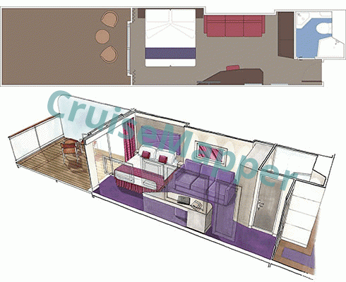 MSC Seaside Balcony Suite  floor plan