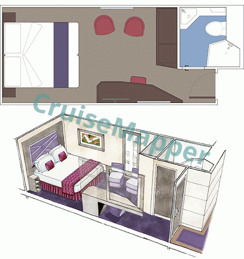 MSC Seaside Interior Cabin  floor plan