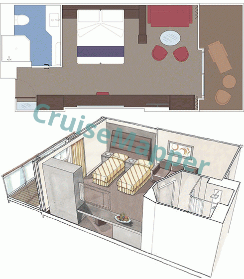 MSC Seaside MSC Yacht Club Deluxe Suite  floor plan