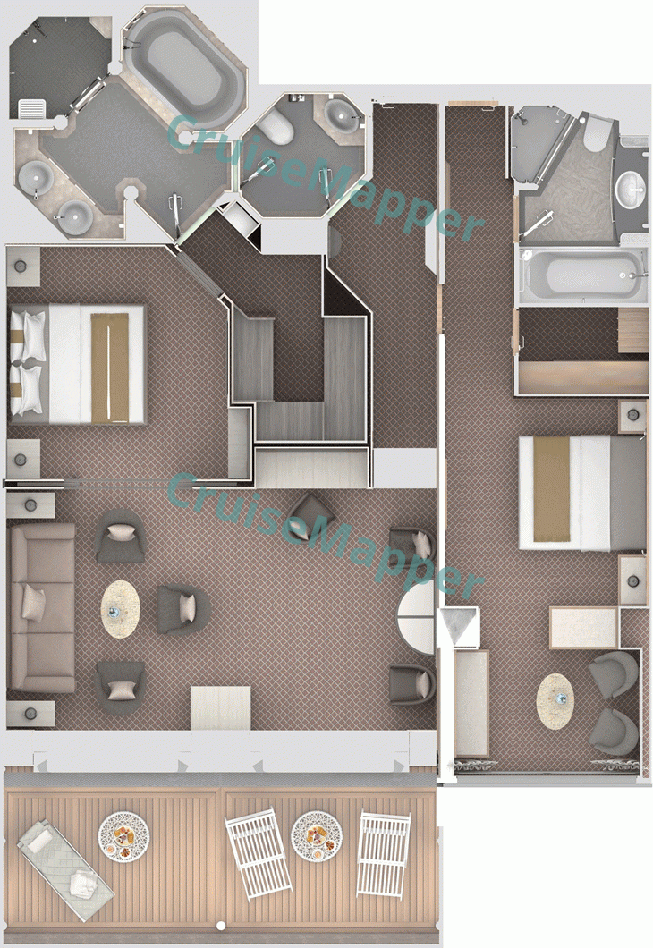 Silver Muse 2-Bedroom Silver Suite  floor plan