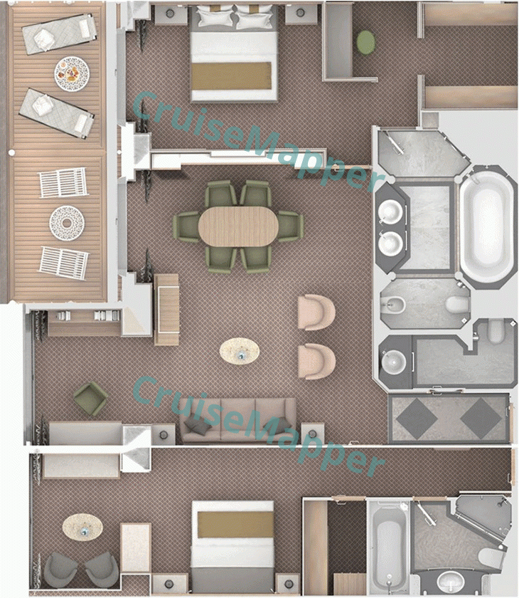 Silver Muse 2-Bedroom Owners Suite  floor plan