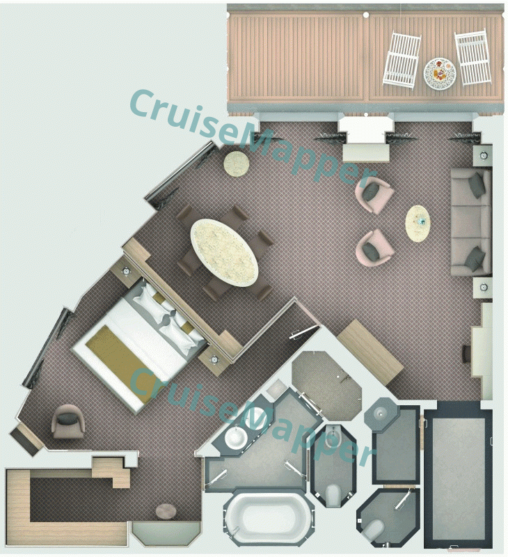 Silver Muse 2-Bedroom Royal Suite  floor plan
