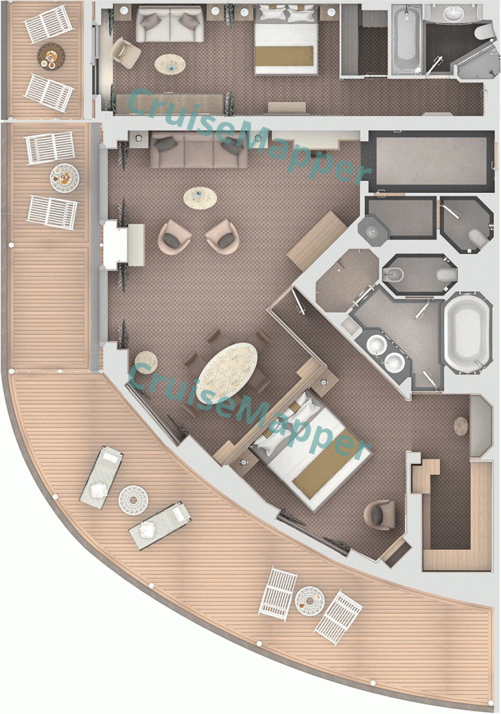 Silver Muse 2-Bedroom Grand Suite  floor plan