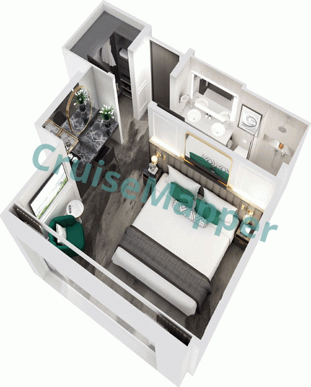 SS Elisabeth French Balcony River Suite  floor plan