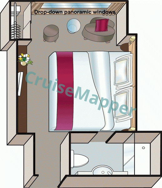 MS Amadeus Silver French Balcony Cabin  floor plan