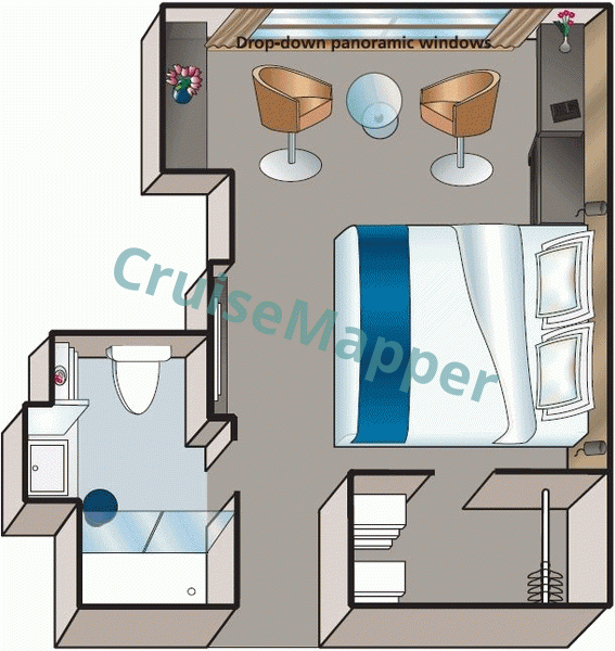 MS Amadeus Silver II French Balcony Cabin  floor plan
