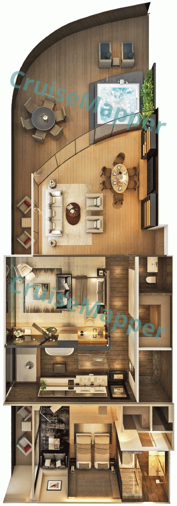 Scenic Eclipse 2-Bedroom Penthouse Suite with Balcony Jacuzzi  floor plan