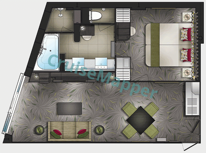 Genting Dream Dream Deluxe Suite  floor plan
