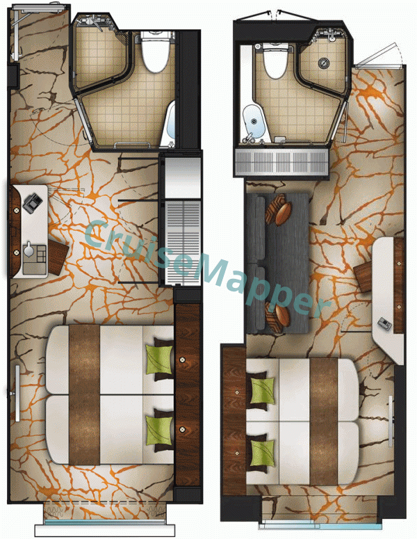 Genting Dream Balcony Cabin  floor plan