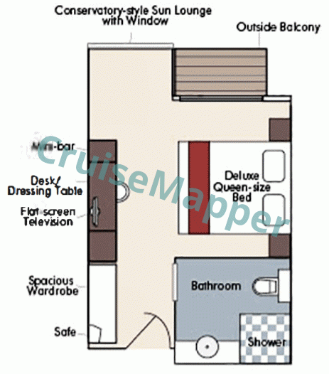 RV La Marguerite Deluxe Balcony Cabin  floor plan