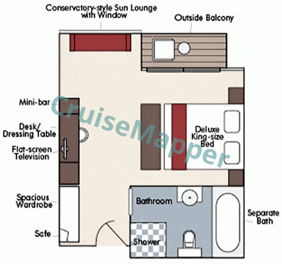 RV La Marguerite Sadec Balcony Suite  floor plan