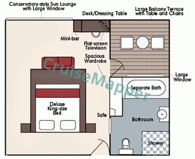 RV La Marguerite Indochina Balcony Suite  floor plan