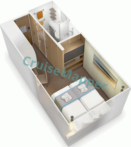 AIDAperla Innenkabine|Inside Cabin  floor plan