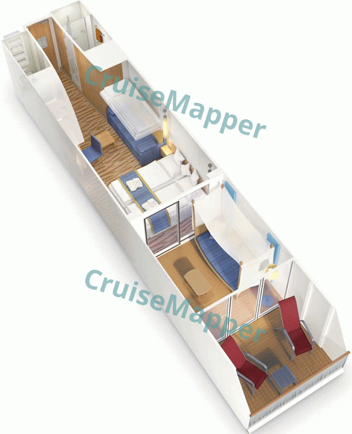 AIDAperla JB-Junior Suite with Patio Balcony  floor plan