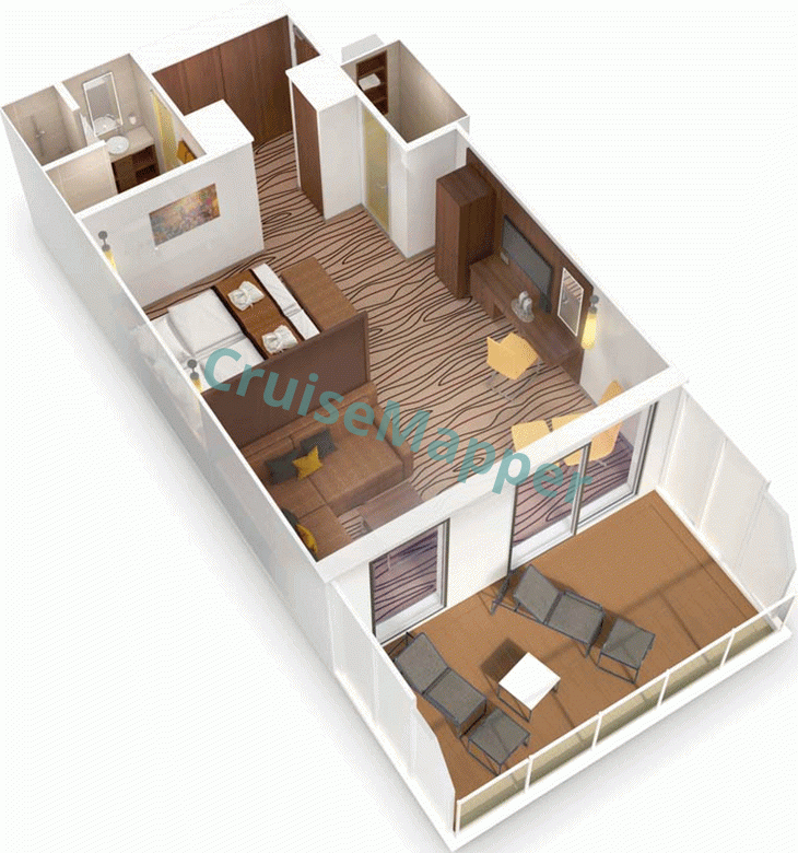 AIDAperla Sundeck Panorama Suite  floor plan