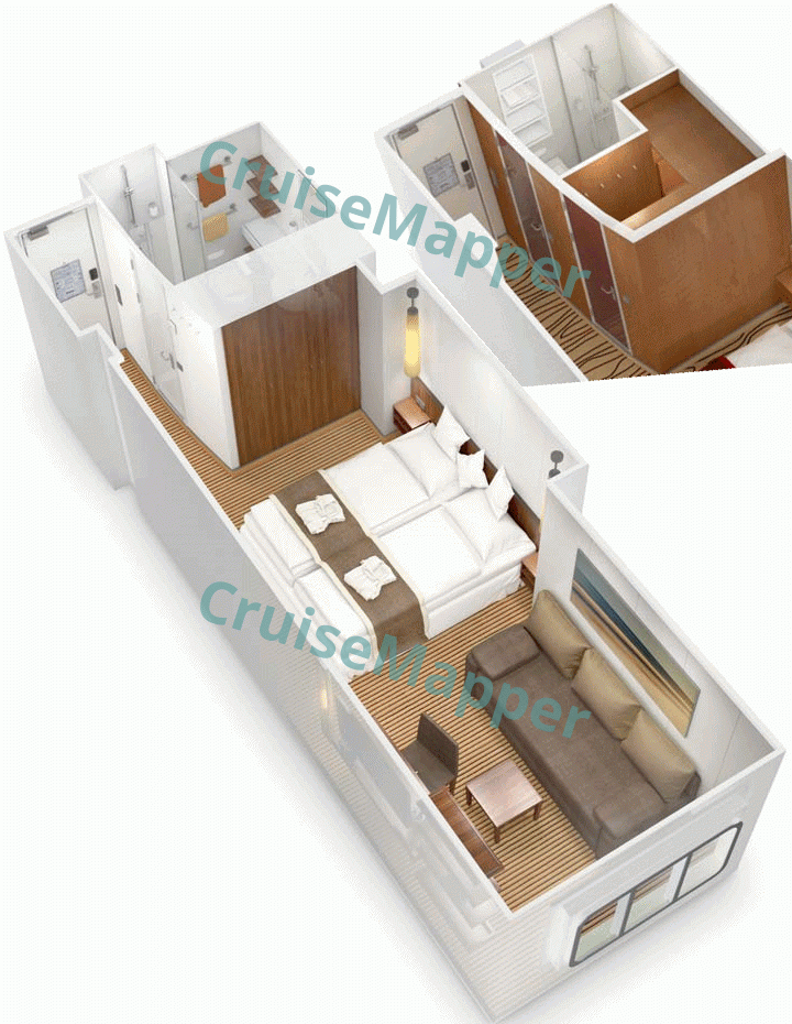 AIDAperla Meerblickkabine|Oceanview Cabin  floor plan