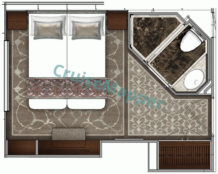 MS Lord Byron Window Single Cabin  floor plan