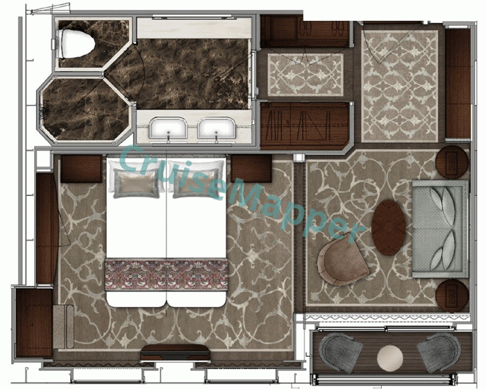 MS Jane Austen Deluxe Balcony Suite  floor plan