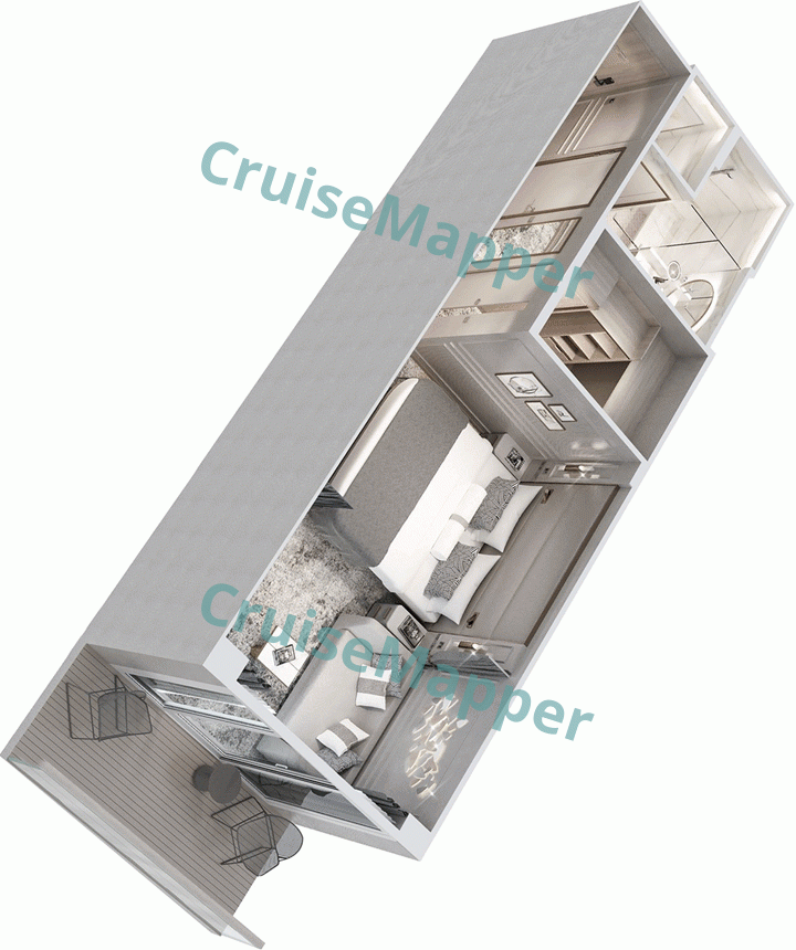 Silver Endeavour Veranda Suites|Balcony Cabins  floor plan