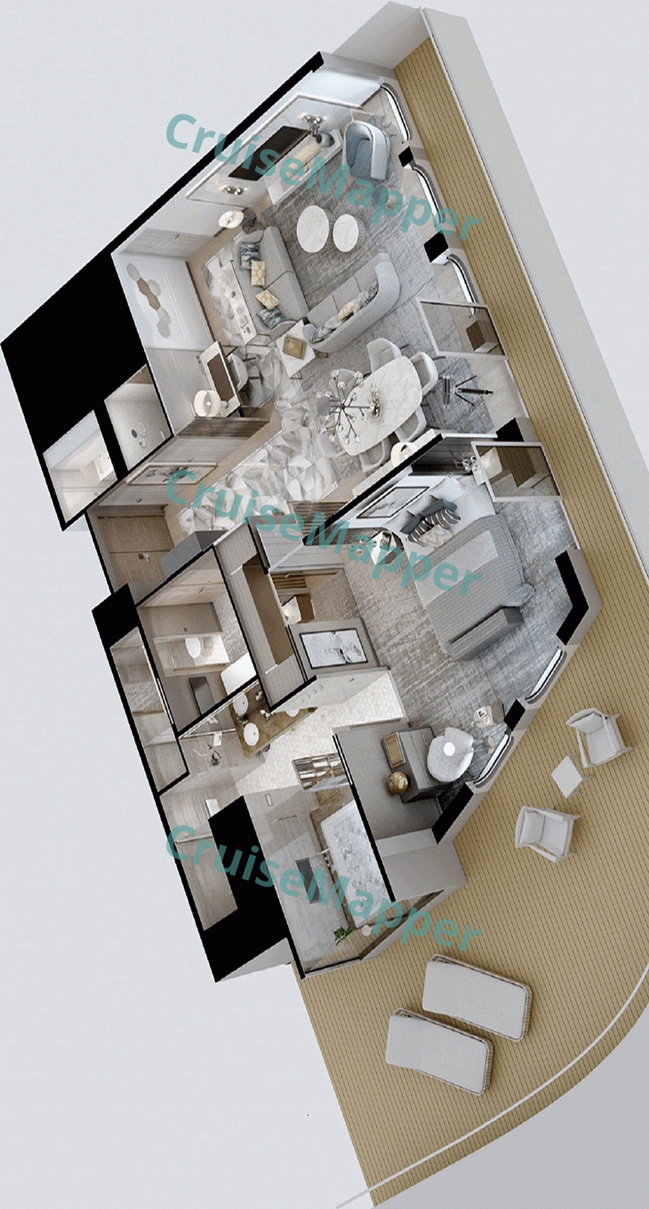Silver Endeavour 1-Bedroom Grand Suite with Wraparound Balcony  floor plan