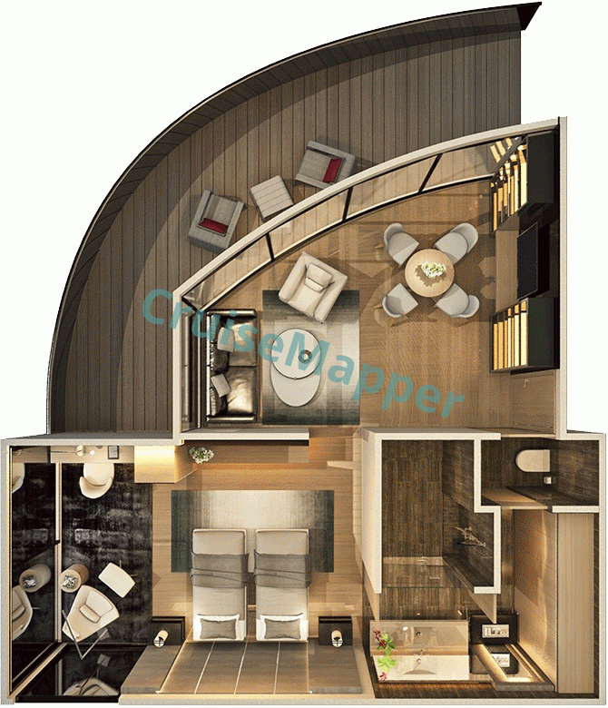 Scenic Eclipse 2 Grand Panorama Suite  floor plan