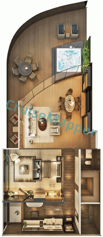 Scenic Eclipse 2 Owners Penthouse Suite with Balcony Jacuzzi  floor plan