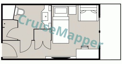 American Countess Common Balcony Single Cabin  floor plan