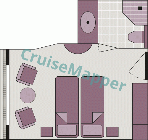 Excellence Rhone French Balcony Cabin floor plan Excellence Rhone French Balcony Cabin floor plan