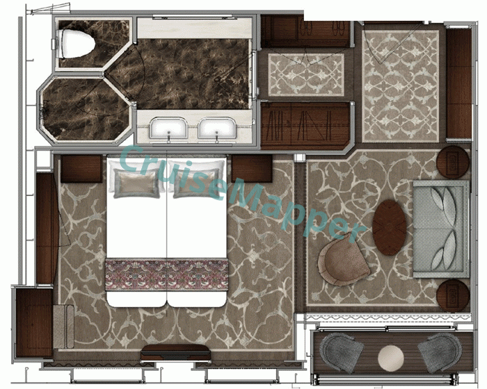 MS Charles Dickens Deluxe Balcony Suite  floor plan