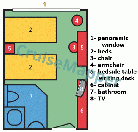 MS Johannes Brahms Deluxe Window Cabin  floor plan