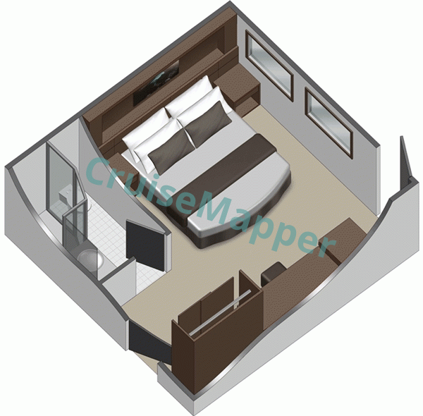 Celebrity Xploration Elite Oceanview Cabin  floor plan