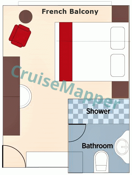 AmaLilia French Balcony Cabin  floor plan