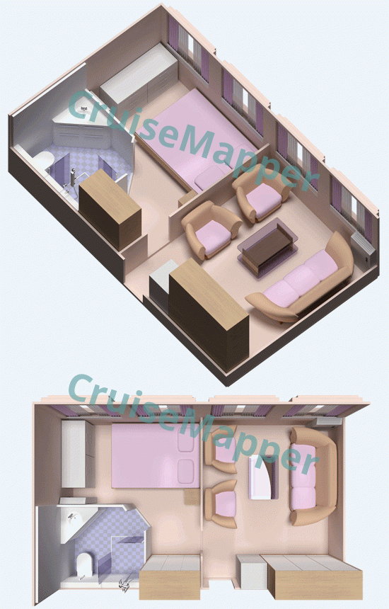 MS Konstantin Simonov 2-Room Suite  floor plan