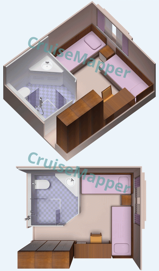 MS Nikolay Chernyshevsky Main Deck Deluxe Cabin  floor plan