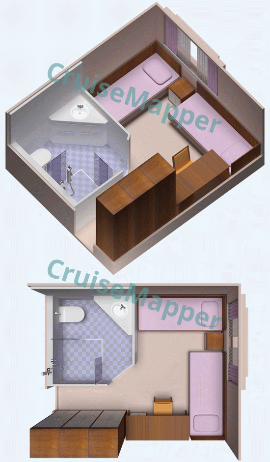 MS Konstantin Fedin Main Deck Deluxe Cabin  floor plan