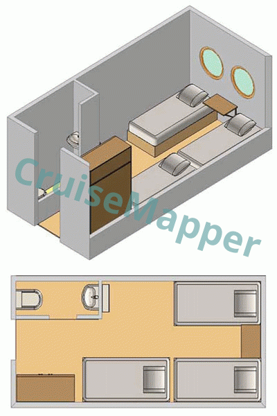 MS Konstantin Korotkov Porthole Triple Cabin  floor plan