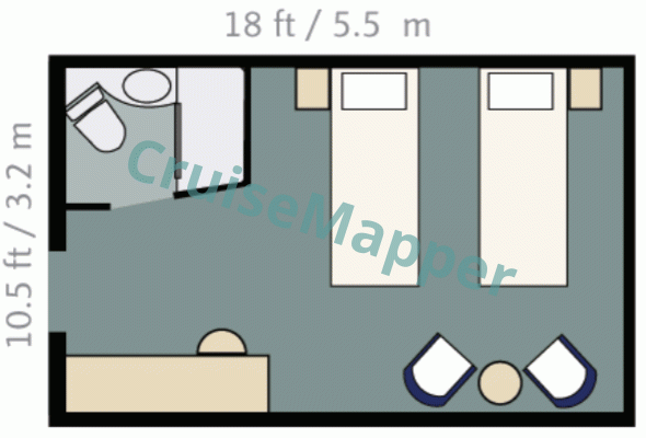 La Pinta Galapagos Double Outside Cabin  floor plan