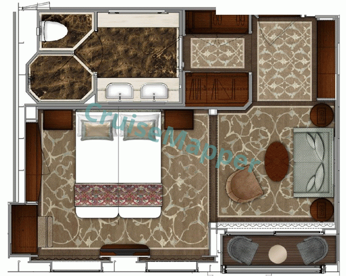 MS Douro Elegance Balcony Deluxe Suite  floor plan