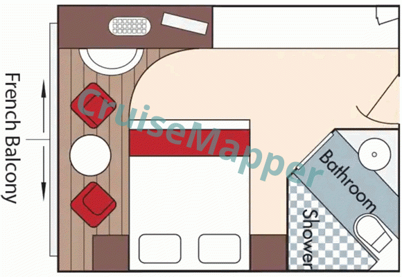 Spirit of the Moselle French Balcony Cabin  floor plan