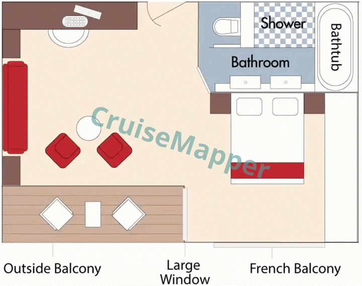 AmaSofia Twin Balcony Suite floor plan AmaSofia Twin Balcony Suite floor plan