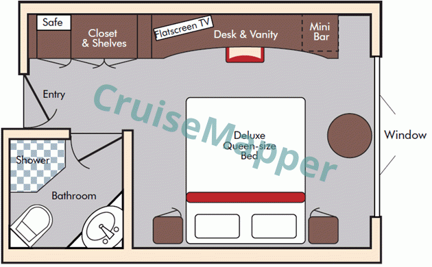 MS VistaFidelio Large Window Cabin  floor plan