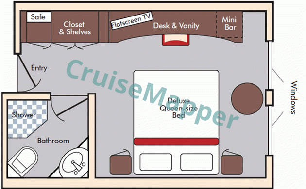 MS VistaFidelio Porthole Window Cabin  floor plan