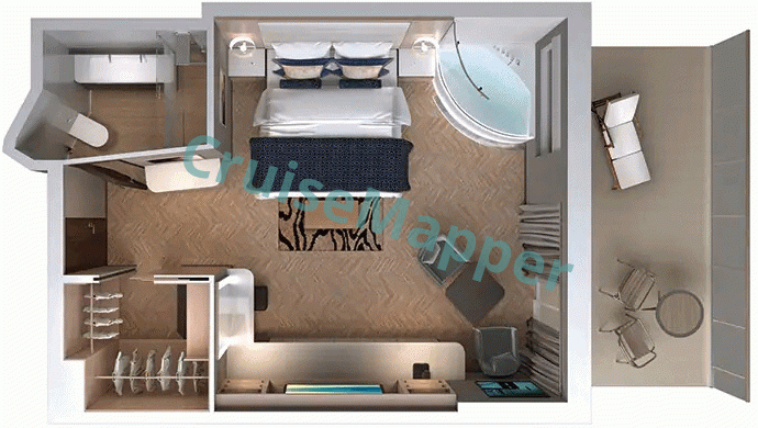 Norwegian Bliss The Haven Spa Suite  floor plan