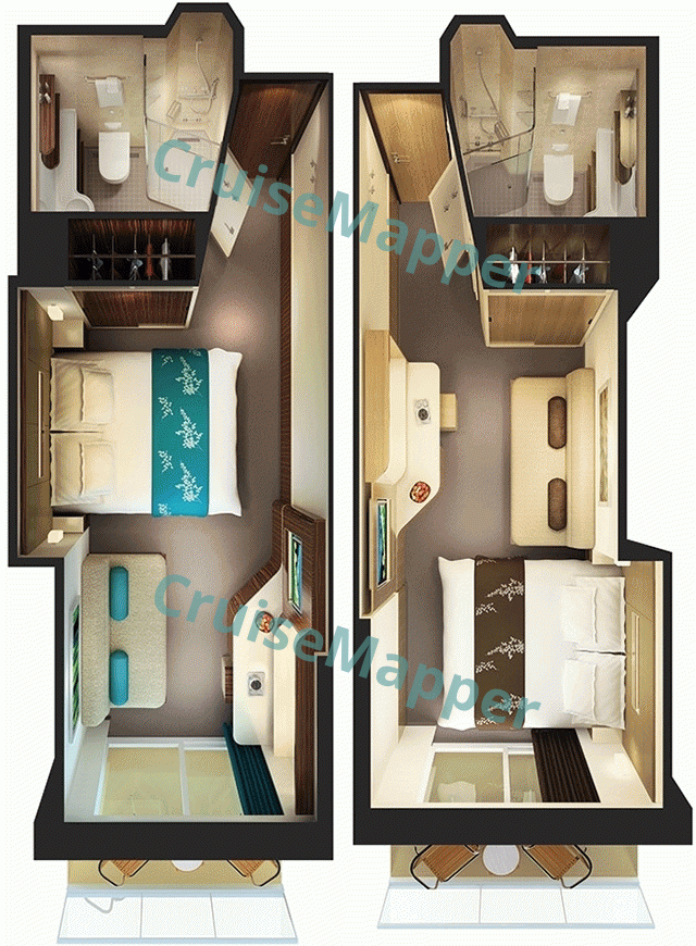 Norwegian Bliss Balcony Cabin  floor plan