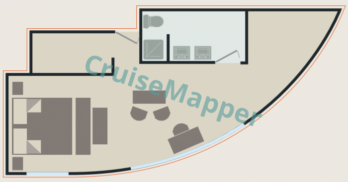 Belmond Orcaella Balcony Suite  floor plan