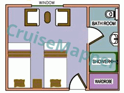 RV Charaidew Double Outside Cabin  floor plan