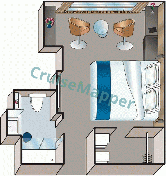 MS Amadeus Provence French Balcony Cabin  floor plan