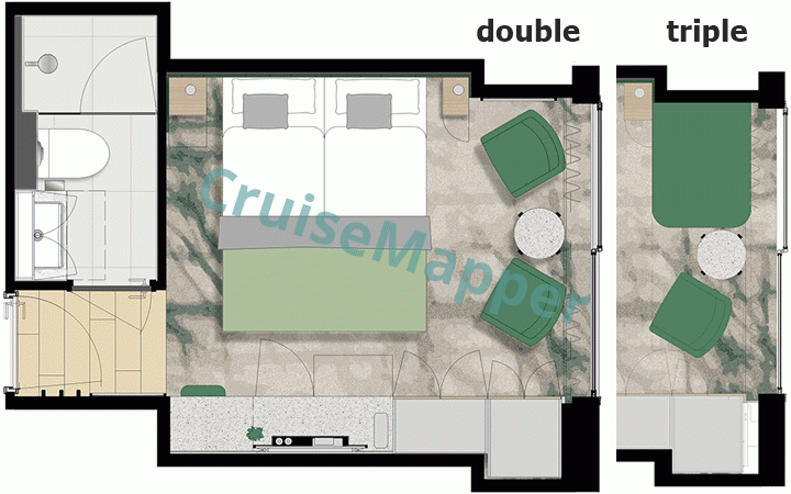 MS Alena French Balcony Cabin  floor plan