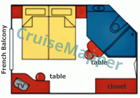 MS Casanova French Balcony Cabin  floor plan