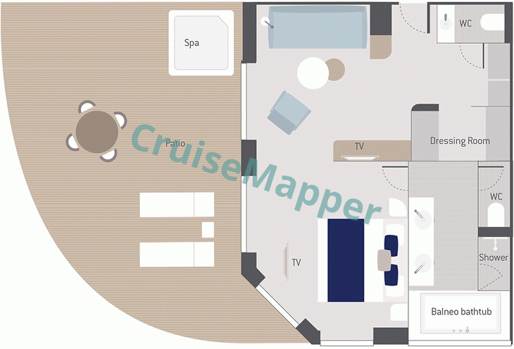 Le Laperouse 2-Room Owners Suite with Balcoby Jacuzzi  floor plan